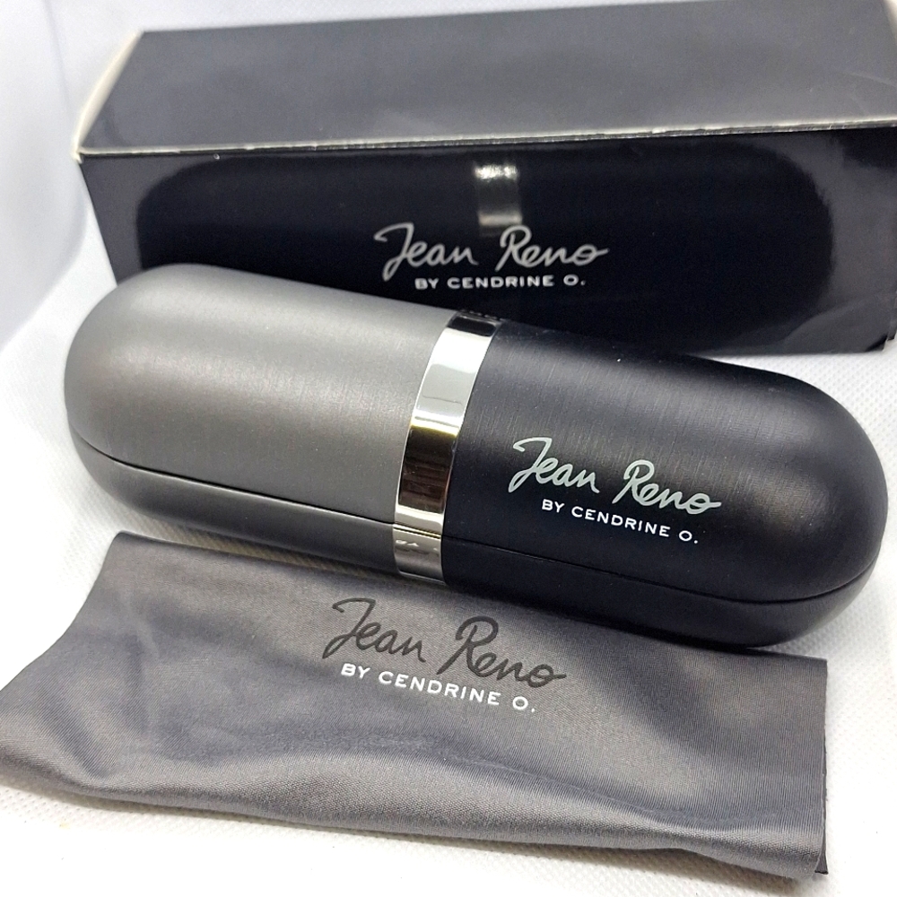 JEAN RENO by Cendrine O. hardcase for sunglasses/eyeglasses with cleaning cloth.